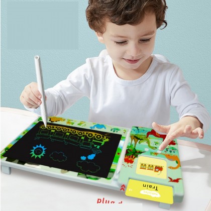 لوح للكتابة بشاشة LCD مع بطاقات فلاش ناطقة تعليمية للاطفال