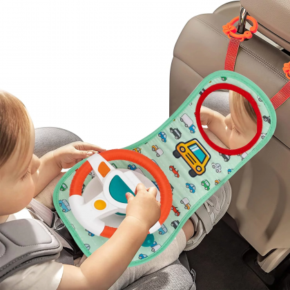 لعبة القيادة للاطفال مع مرآة تثبت على كرسي السيارة مع اضاءة وموسيقى