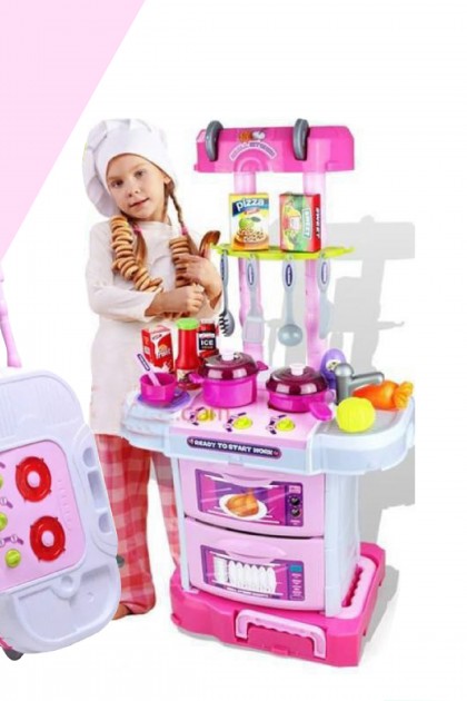 لعبة المطبخ للاطفال على شكل شنطة مناسبة من عمر 3 سنوات فما فوق