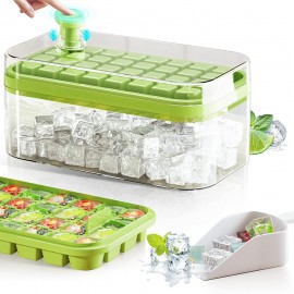 قالب ثلج سيليكون مكون من طبقتين مع غطاء خاص