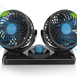 مروحة مزدوجة للسيارة تعمل بواسطة الولاعة  مروحة مزدوجة للسيارة تعمل بواسطة الولاعة