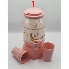 ابريق للمشروبات الباردة مع 4 كاسات وبعدة احجام 