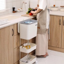 سلة نفايات مع ارفف لوضع مستلزمات المنزل e-7