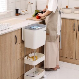 سلة نفايات مع ارفف لوضع مستلزمات المنزل e-7