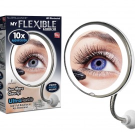 مرآة صغيرة مرنة سهلة التثبيت مع اضاءة  مرآة صغيرة مرنة سهلة التثبيت مع اضاءة