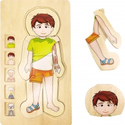 بزل تعليمي لجسم الانسان من الخشب 