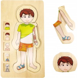 بزل تعليمي لجسم الانسان من الخشب 