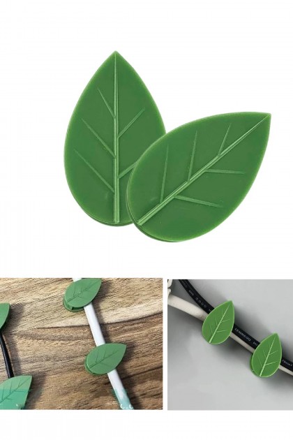10 قطع بلاستيكية لاصقة على شكل ورقة خضراء لتعليق المزروعات المنزلية