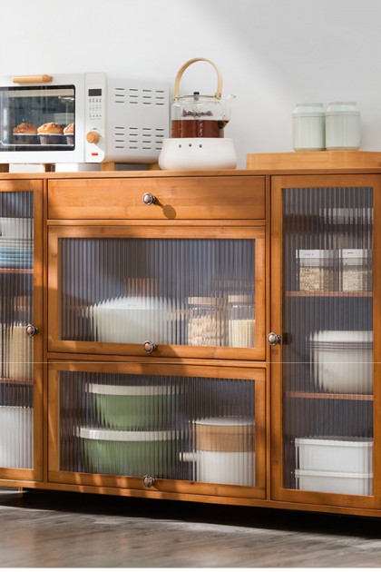 خزانة خشبية لاغراض المطبخ بابواب شفافه موديل  7000-24