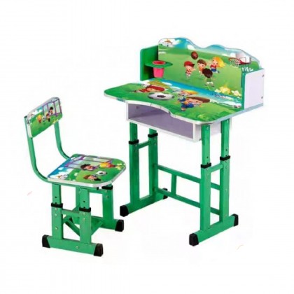 مكتب دراسي مكون من طاولة وكرسي مريح للاطفال برسومات كرتونية