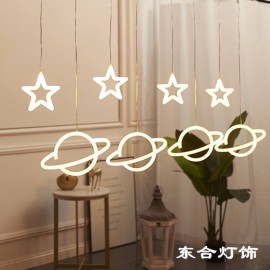 شلال اضاءة رمضانية على شكل نجوم وكواكب يعمل على الكهرباء شلال اضاءة رمضانية على شكل نجوم وكواكب يعمل على الكهرباء