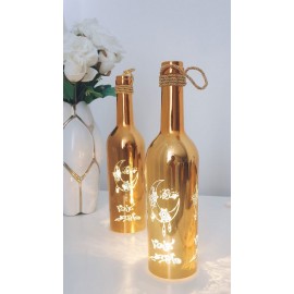 زجاجة مضيئة للديكور برسومات رمضانية 