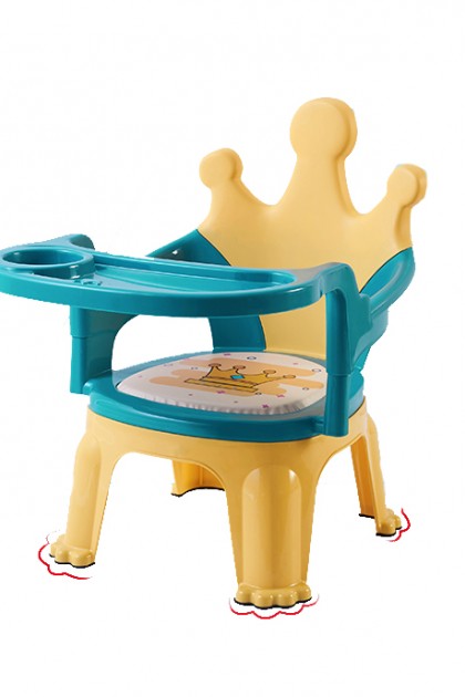 كرسي بلاستيكي للاطفال مع طاولة صغيره يمكن استخدامه للاكل والدراسة موديل 167-1