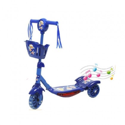 سكوتر رائع بثلاث عجلات للأطفال مع اضاءة وموسيقى وبلونين مختلفين