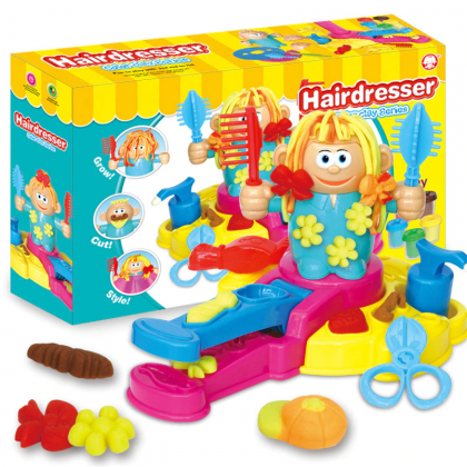 لعبة الملتينة للاطفال لحلاقة الشعر مع أدوات حلاقة