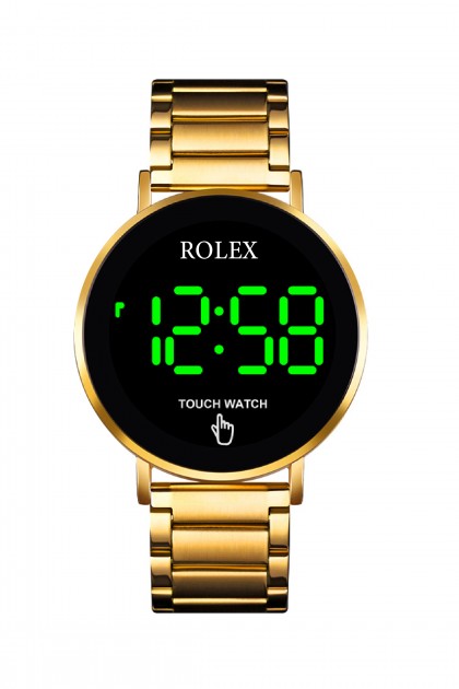 ساعة رجالية بشاشة ديجيتال ماركة Rolex تعمل باللمس