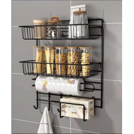 رف مطبخ معدني معلق مكون من طبقتين 882-6