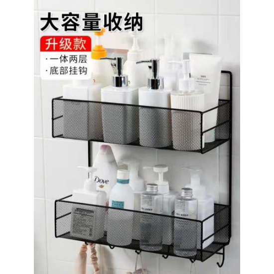 رف حمام معدني مكون من طبقتين 882-5