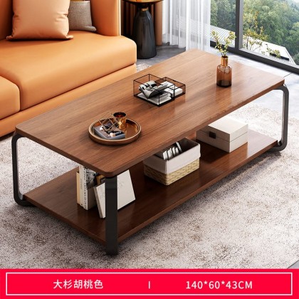 طاولة وسط خشبية باللون البني مكونه من طبقتين ef-81