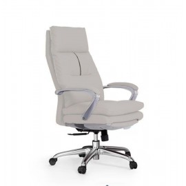 كرسي مكتبي فاخر باللون الأبيض مع مسند اقدام md-134