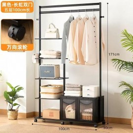 علاقة ملابس خشبية مع ارفف ودفات باللون السكني  md-139 علاقة ملابس خشبية مع ارفف ودفات باللون السكني  md-139