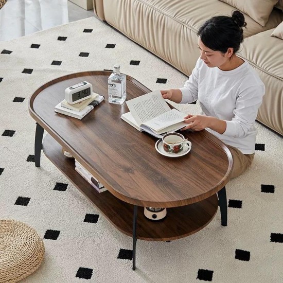 طاولة وسط مكونة من طبقتين على شكل بيضاوي bd-37