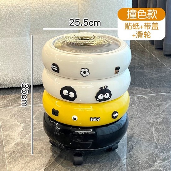 سلة نفايات مع عجلات بتصميم عصري 