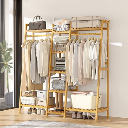 علاقة ملابس مزدوجة مع ارفف بالوسط yz-40