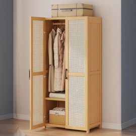 خزانة ملابس مكونة من دفتين مصنوعه من خشب البامبو الطبيعي yz-38
