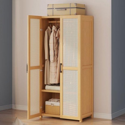 خزانة ملابس مكونة من دفتين مصنوعه من خشب البامبو الطبيعي yz-38