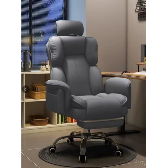 كرسي المدير الفاخر مع مسند اقدام باللون الرمادي  ha-87