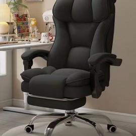 كرسي فاخر باللون الاسود مع مسند اقدام ha-72