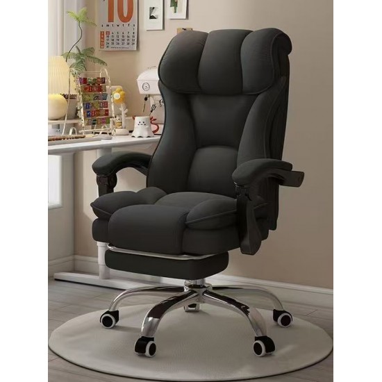 كرسي فاخر باللون الاسود مع مسند اقدام ha-72