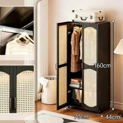 خزانة ملابس بالحجم الكبير مصنوعه من خشب البامبو الطبيعي باللون الاسود IH-29