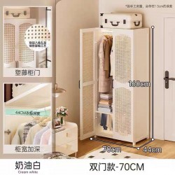 خزانة ملابس بالحجم الكبير مصنوعه من خشب البامبو الطبيعي باللون الابيض IH-30