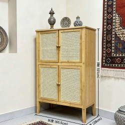 خزانة احذية مكونة من 4 دفات مصنوعه من الخشب الطبيعي ih-22