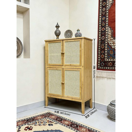 خزانة احذية مكونة من 4 دفات مصنوعه من الخشب الطبيعي ih-22