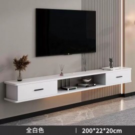 خزانة تلفزيون معلقة باللون الأبيض مع دفتين ih-31