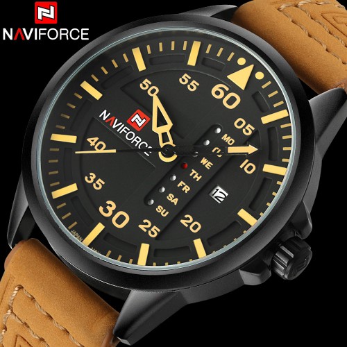 ساعة رجالية جلد ماركة Naviforce 9074 مضادة للماء متوفرة بلونين مختلفين ساعة رجالية جلد ماركة Naviforce 9074 مضادة للماء متوفرة بلونين مختلفين
