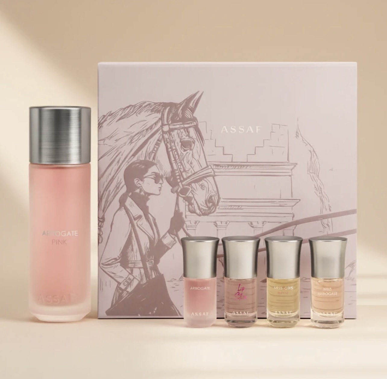مجموعة عطر أروجيت بينك (Arrogate Pink Collection) من علامة عساف (Assaf) للعطور.